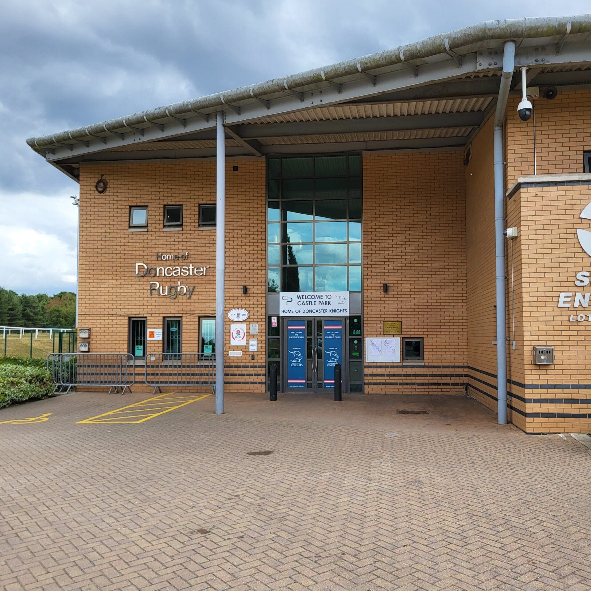 an outside shot of Castle Park, home to the Doncaster Knights rugby team.